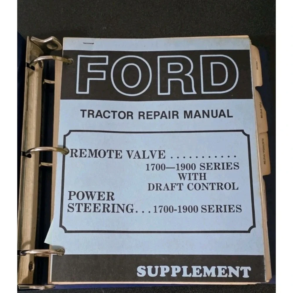 Ford 1300 1500 1700 1900 Tractor Repair Manual Original 3 Ring‎ Ford Binder